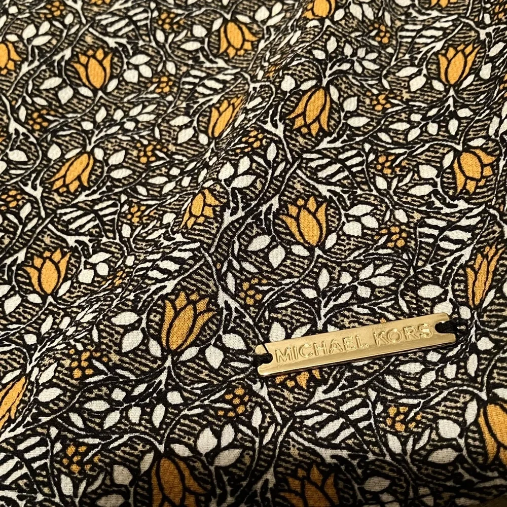 Michael Kors Black and Gold Floral Blouse